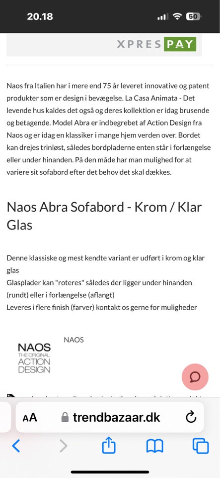 Sofabord Naos glas