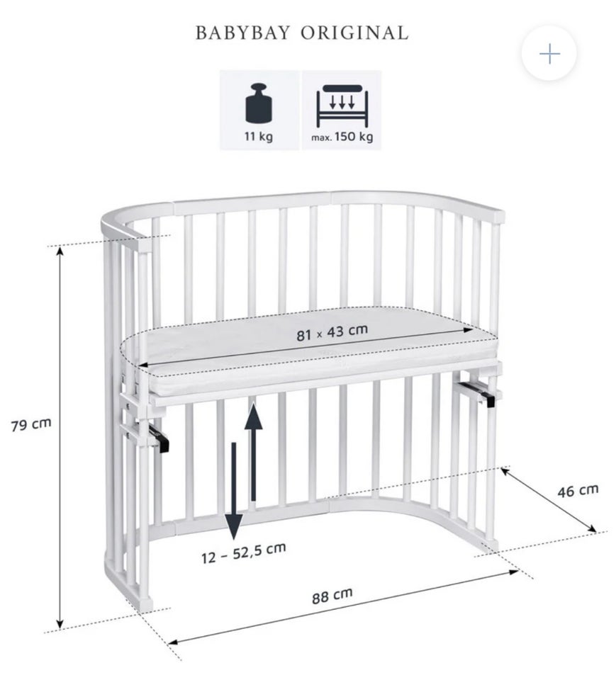 Tremmeseng Babybay bedside crib