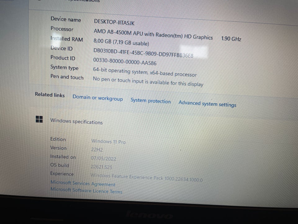 Lenovo G505S, AMD-A8-4500 GHz, 8 GB