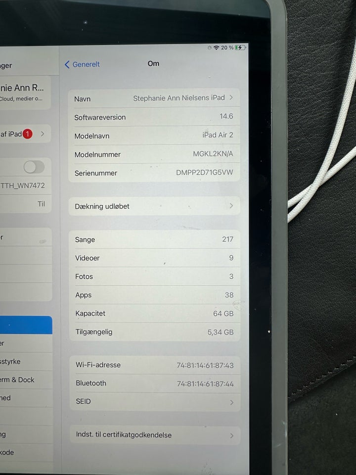 iPad Air 2 64 GB sort