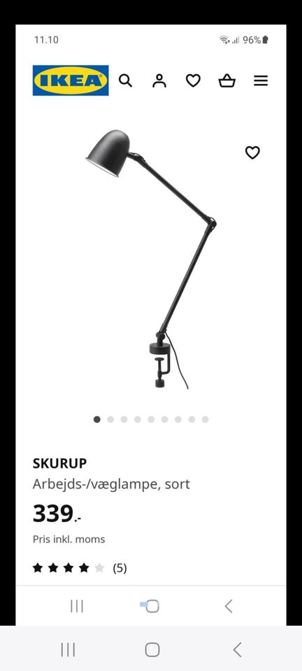 Skrivebordslampe Ikea