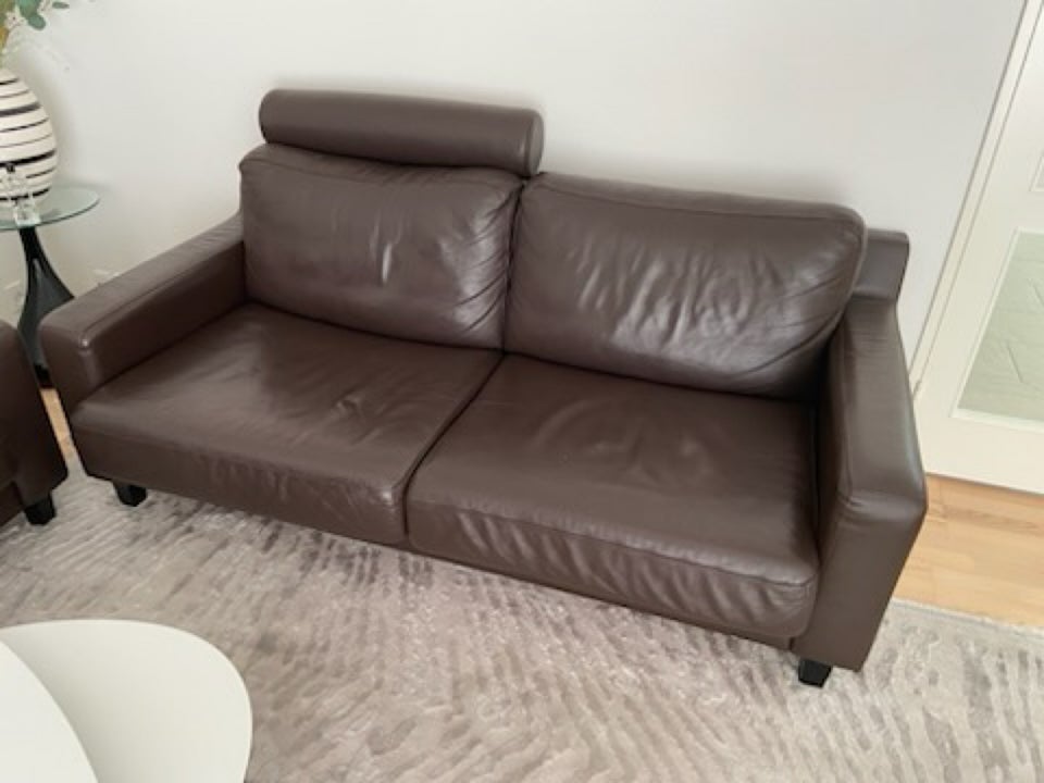 Sofa, læder, 6 pers.