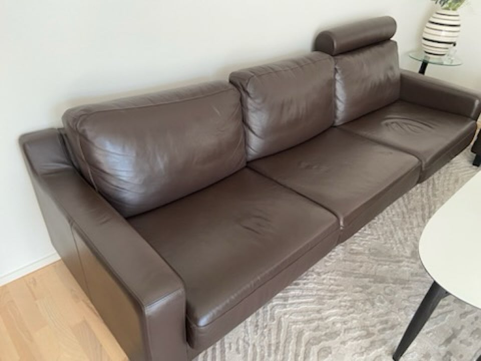 Sofa, læder, 6 pers.