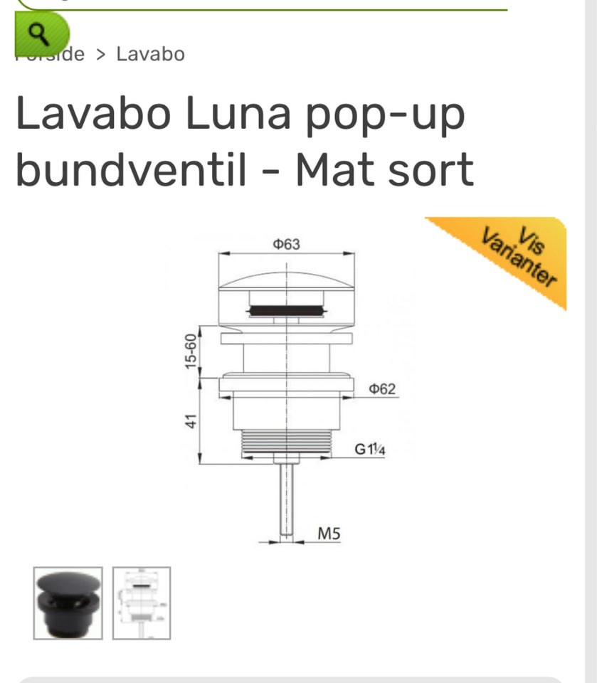 Håndvask, hvid, Lavabo Boxo