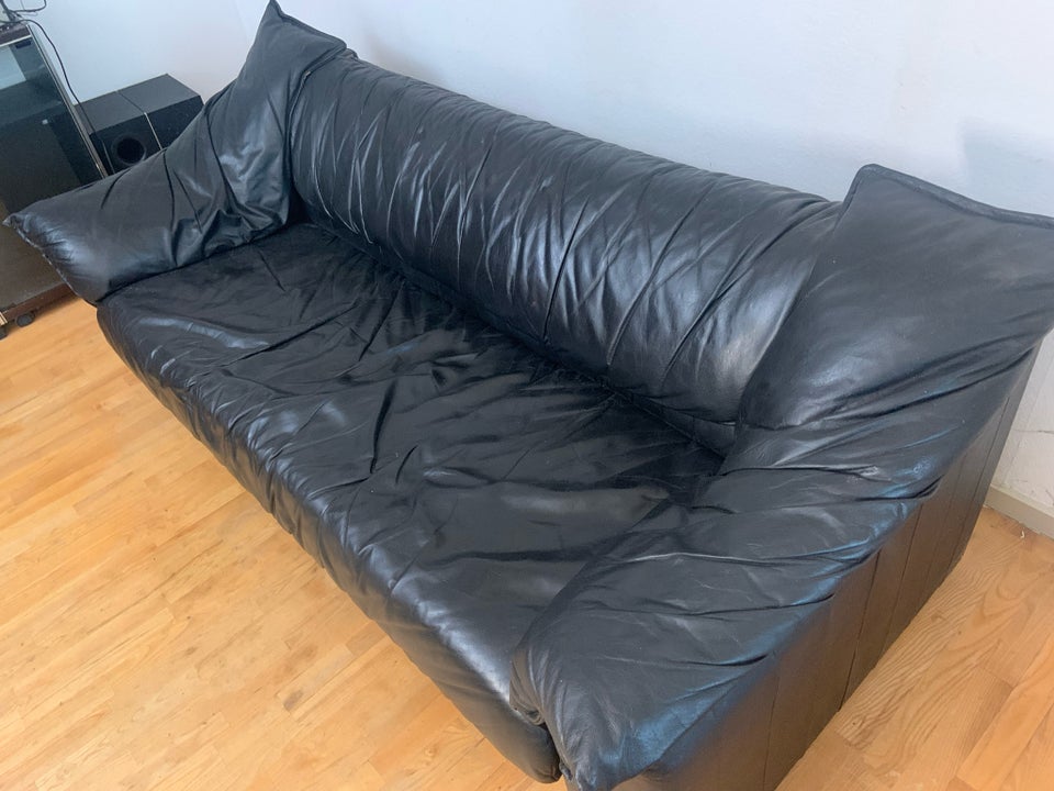 Sofa, læderlook, 3 pers.