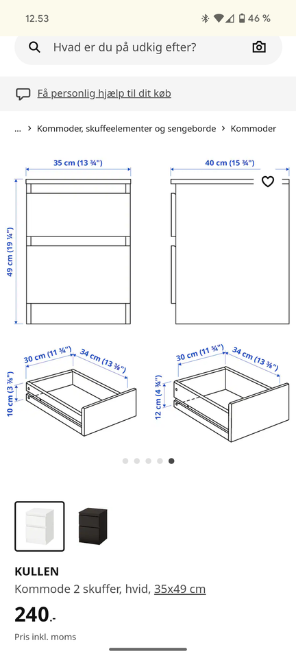 Sengebord, Kullen sengebord fra