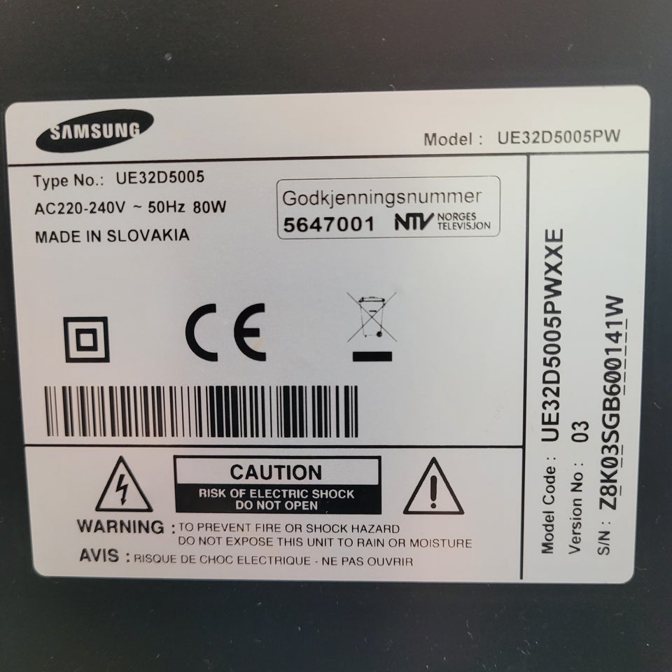 LED, Samsung, UE32D5005PWXXE