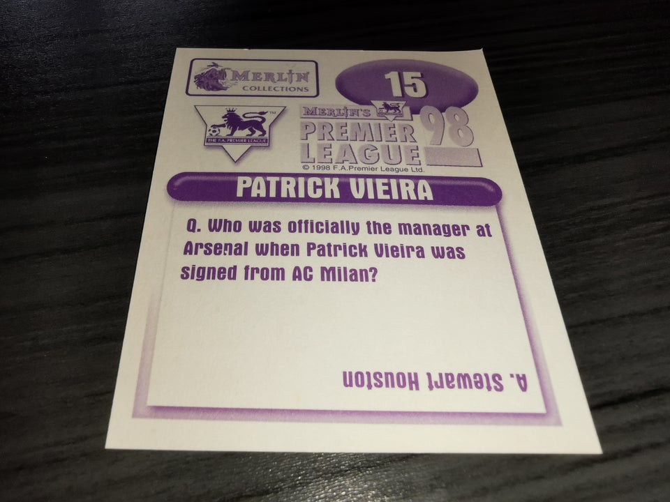 Samlekort, Patrick Vieira Arsenal