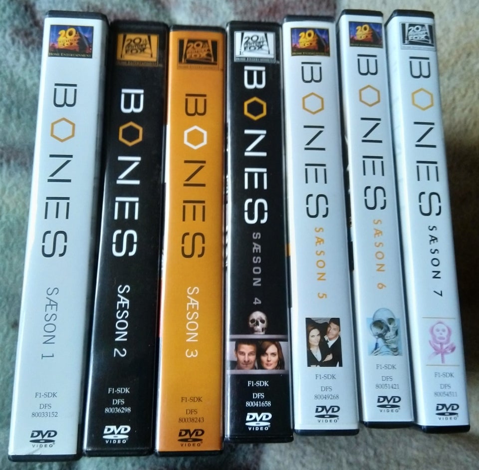 Bones sæson 1 - 2 - 3 - 4 - 5 - 6 - 7, DVD,