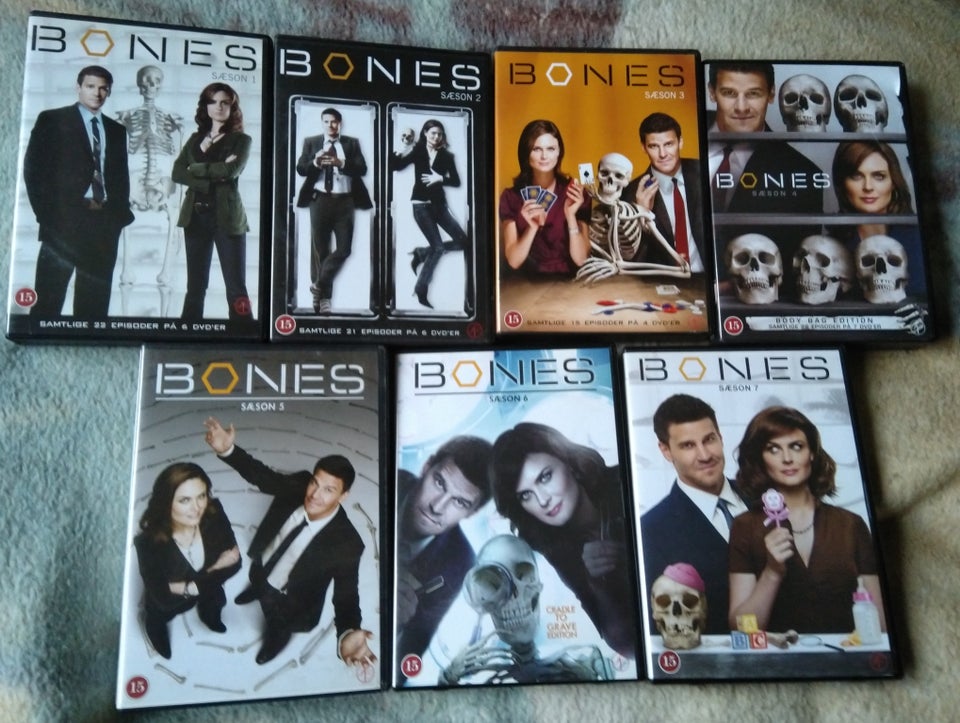 Bones sæson 1 - 2 - 3 - 4 - 5 - 6 - 7, DVD,