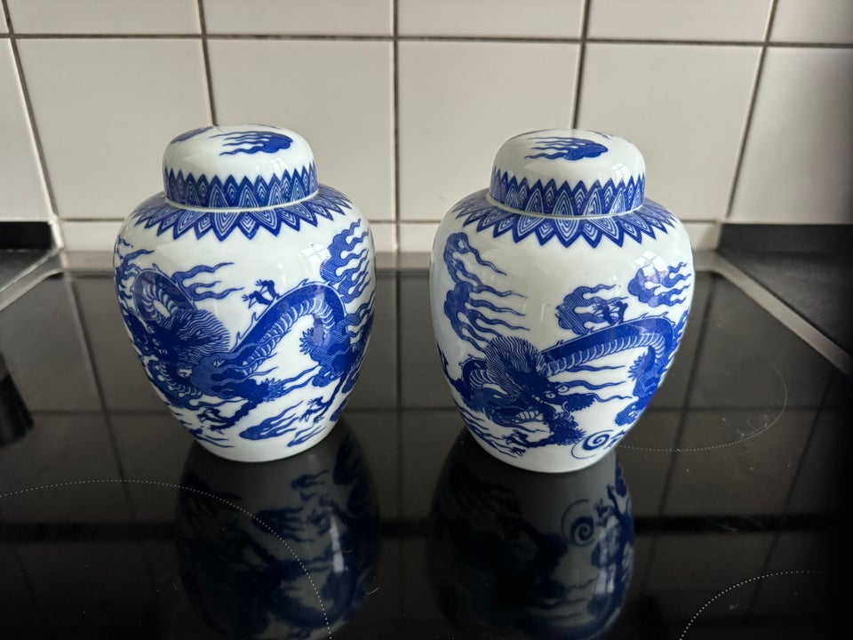 Kinesiske lågkrukker Porcelæn