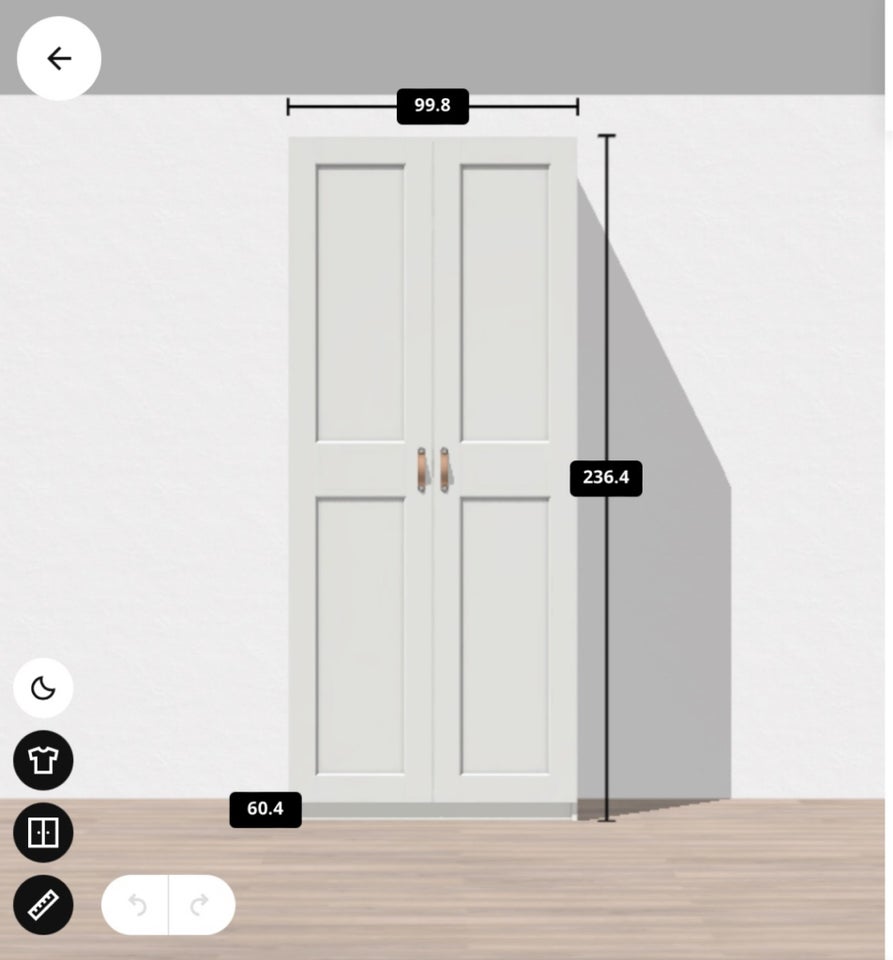 Garderobeskab, Ikea, b: 100 d: 60 h: