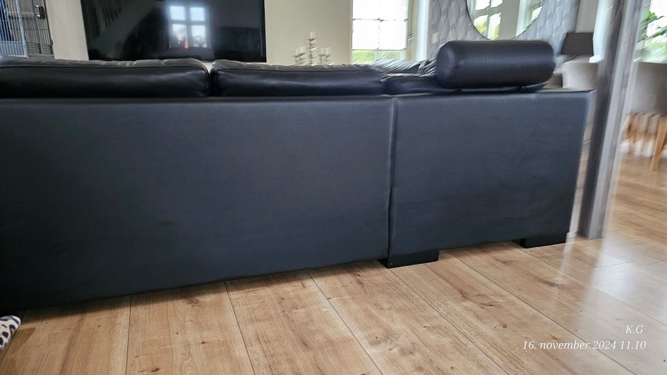 U-sofa, læder, anden størrelse