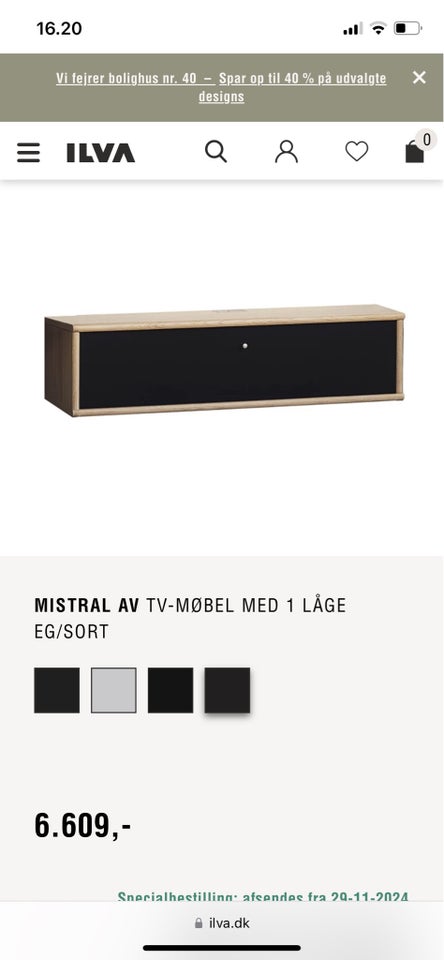 Mistral, TV møbel, væghængt