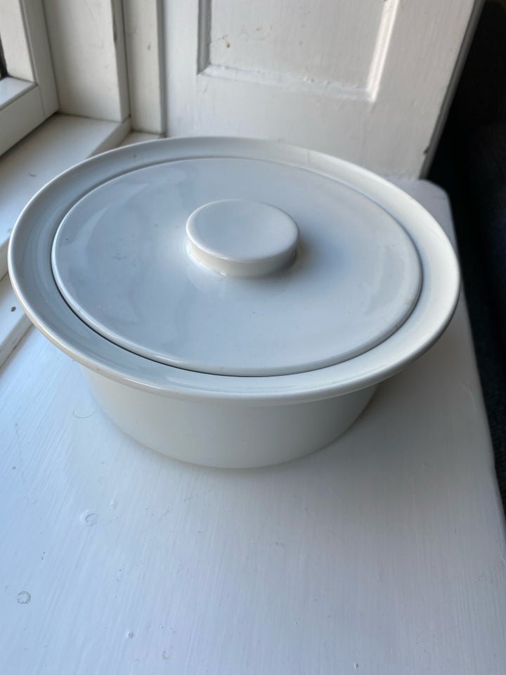 Porcelæn Skål med låg Hvidpot