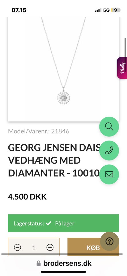 Halskæde forsølvet Georg Jensen