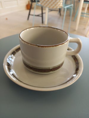 Keramik Kaffekop med underkop