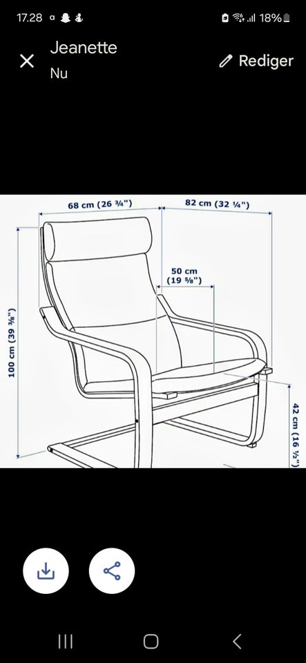 Lænestol, stof, Poang fra ikea