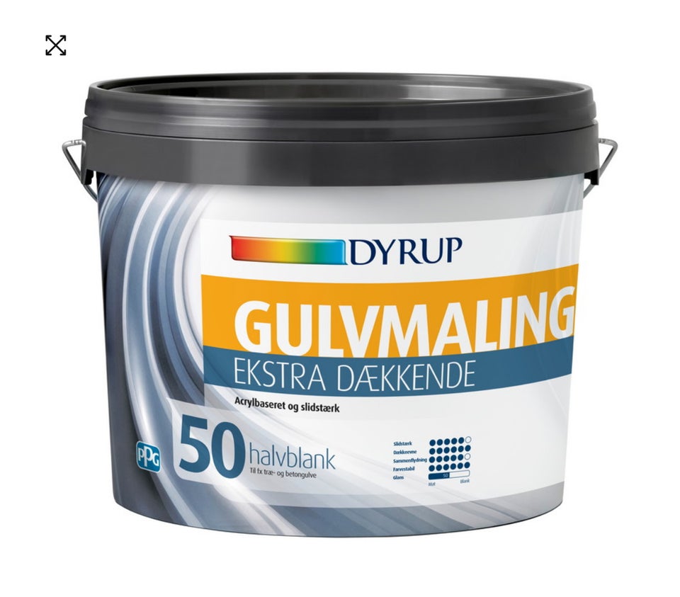 2 x Dyrup hvid gulvmaling 4,5l,