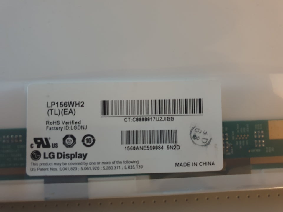 LG, LP156WH2, 15 tommer