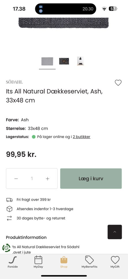 Dækkeservietter  Södahl