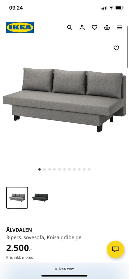 Sovesofa, Ikea l: 194