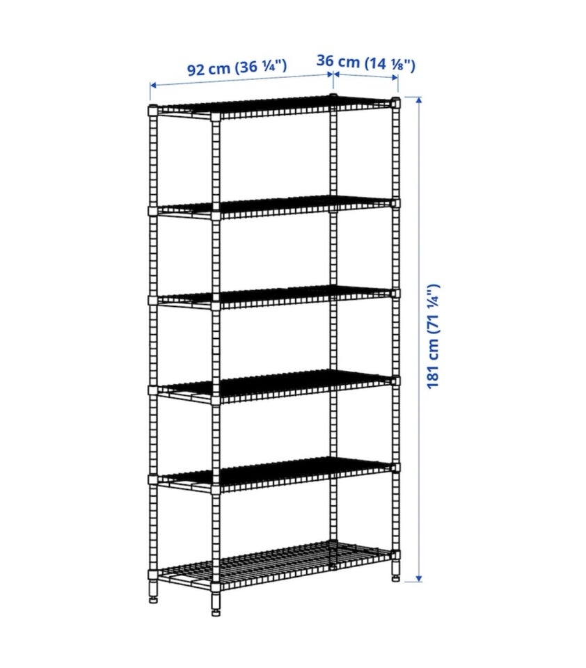 Reol, Ikea Omar , b: 92 d: 36 h: 181