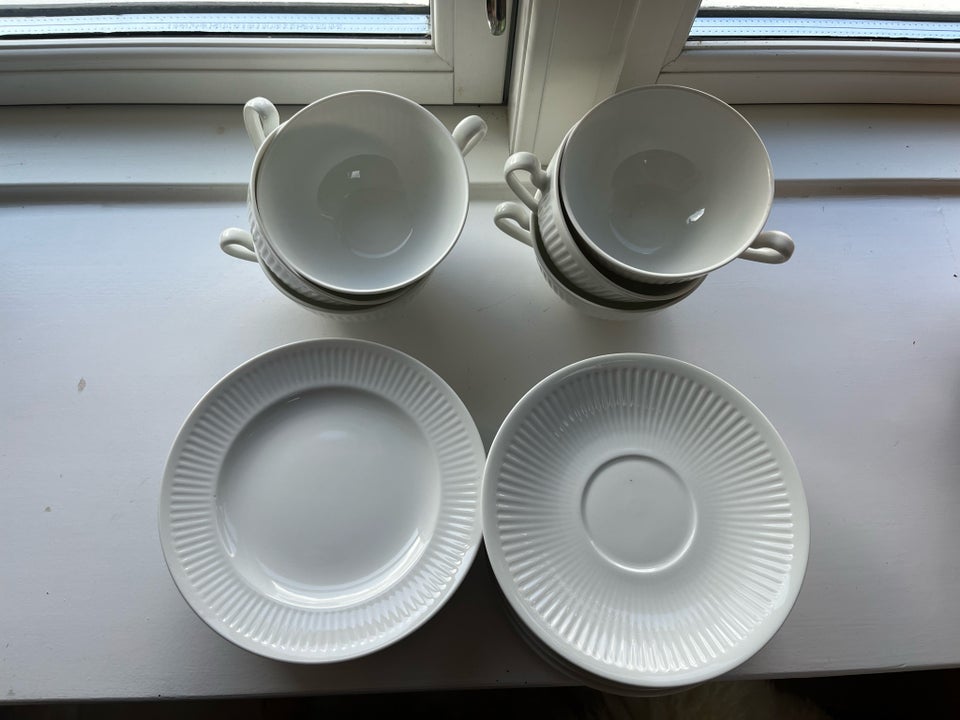 Porcelæn Tesæt: 6 kopper6