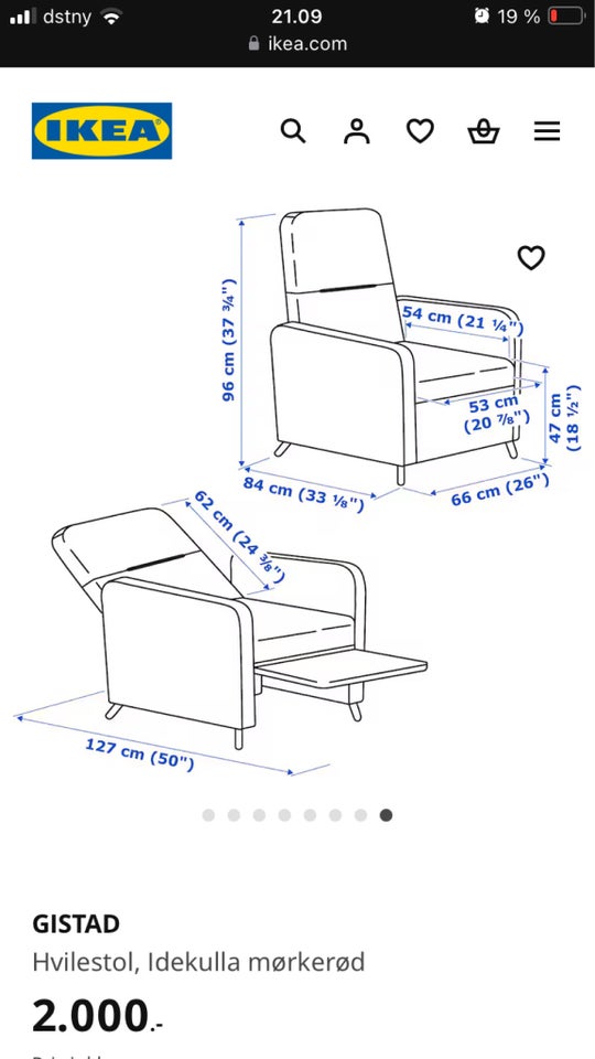 Hvilestol, stof, IKEA