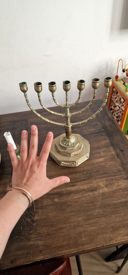 7-armet Menorah jødisk lysestage