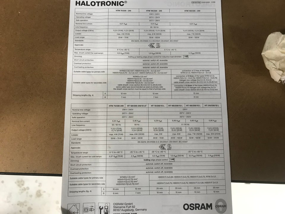 Transformator, Osram