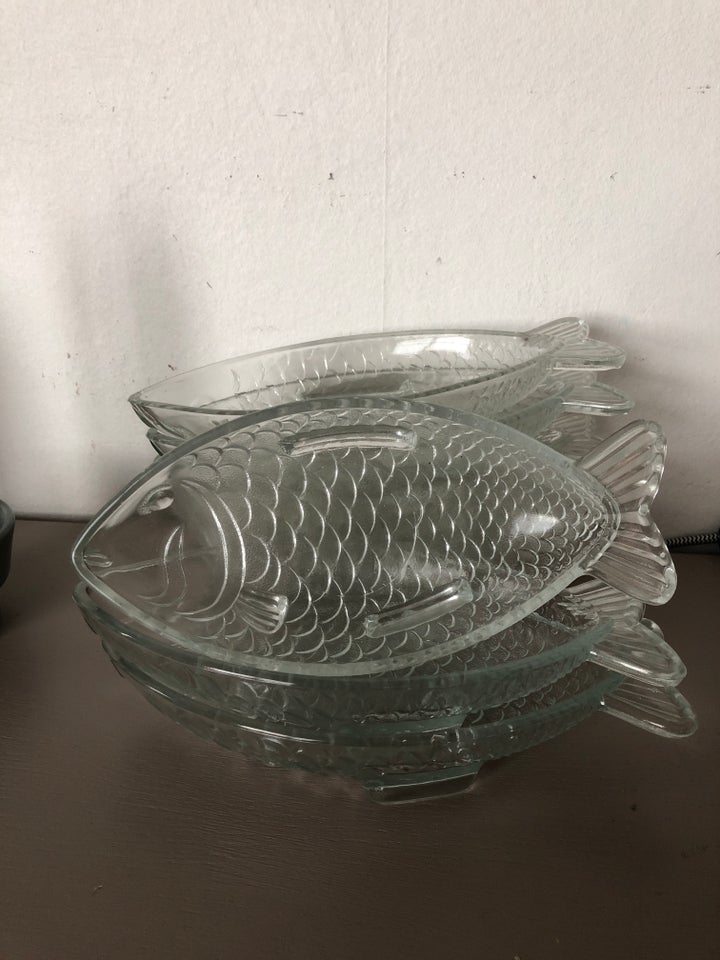 Glas FISK skåle  Retro Vintage