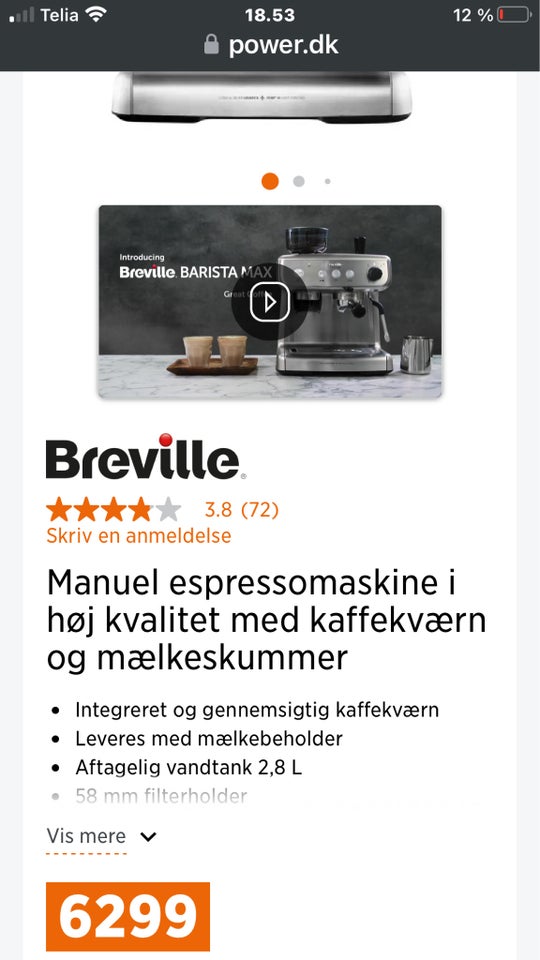 Espresso maskine Breville