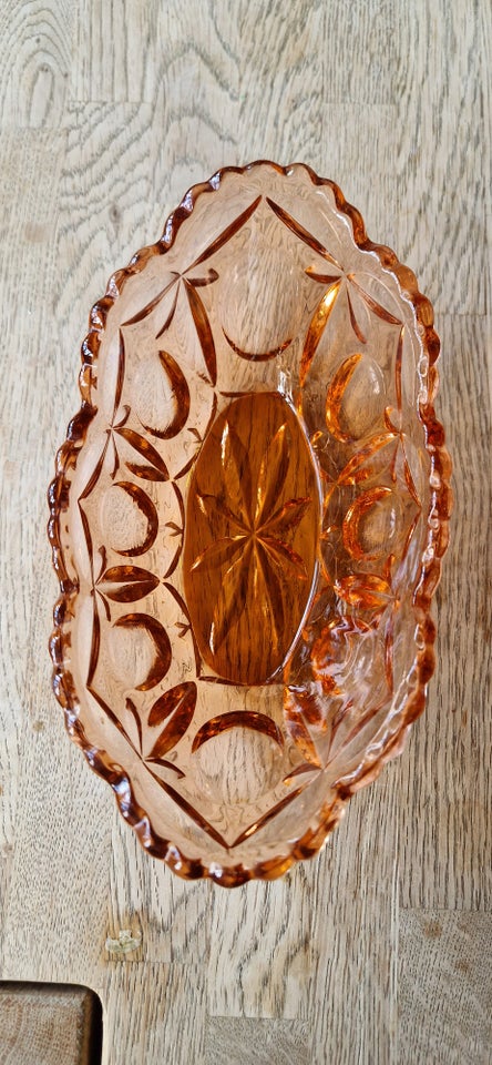 Glas Jardiniere rødlig amber