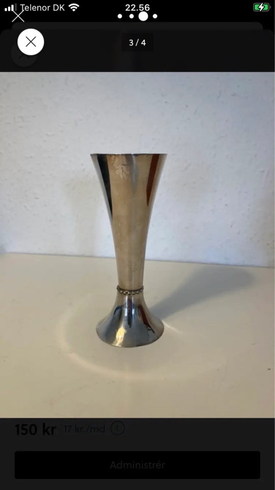 Gl metal lysestage / vase