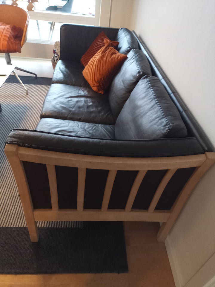 Sofa, læder, 3 pers.