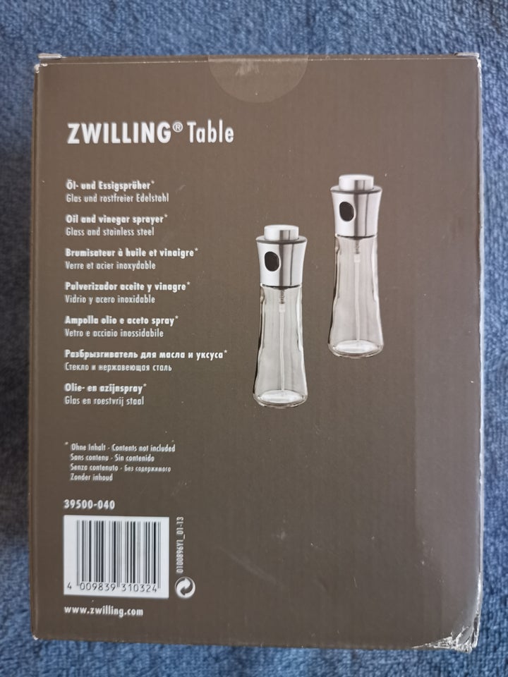 Olie/eddike spray, Zwilling