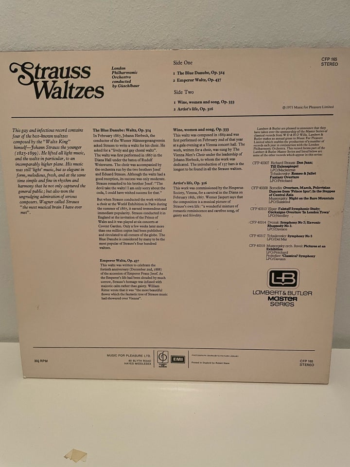 LP, Strauss Waltzes , The Blue