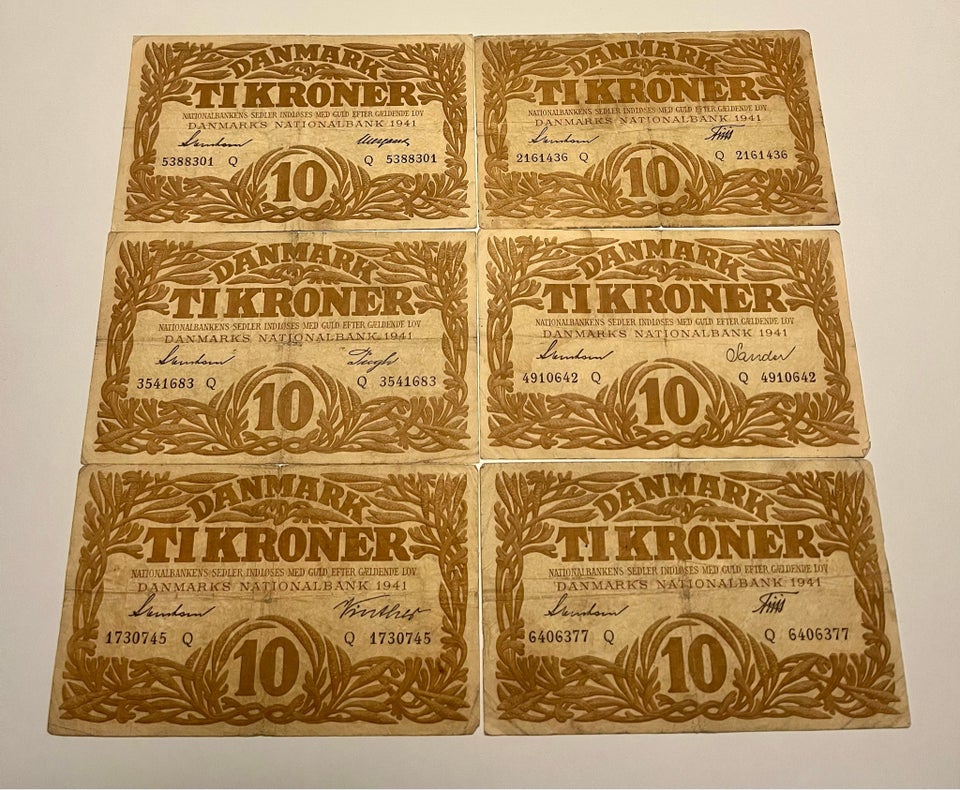 Danmark, sedler, 10