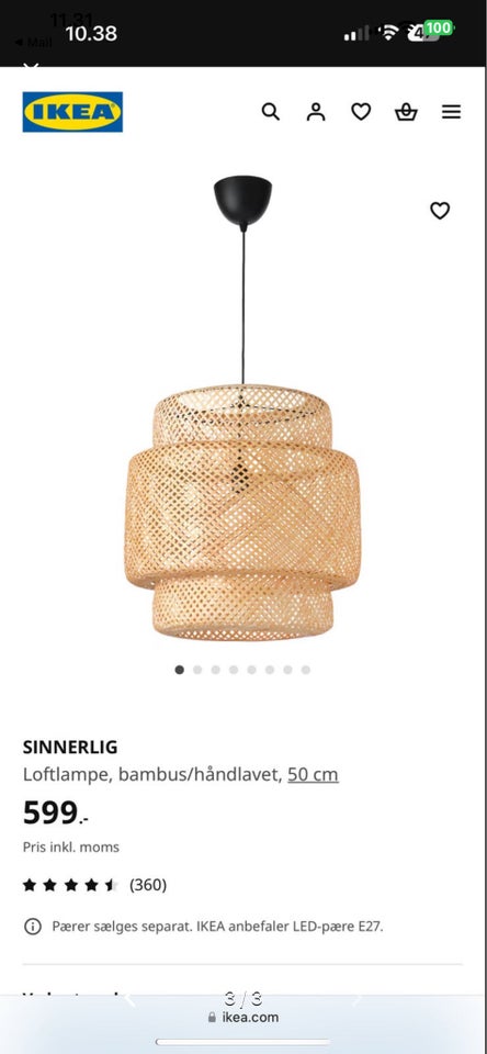 Anden loftslampe, IKEA Sinnerlig