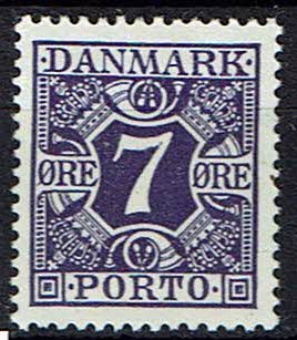 Danmark, ustemplet, portomærke