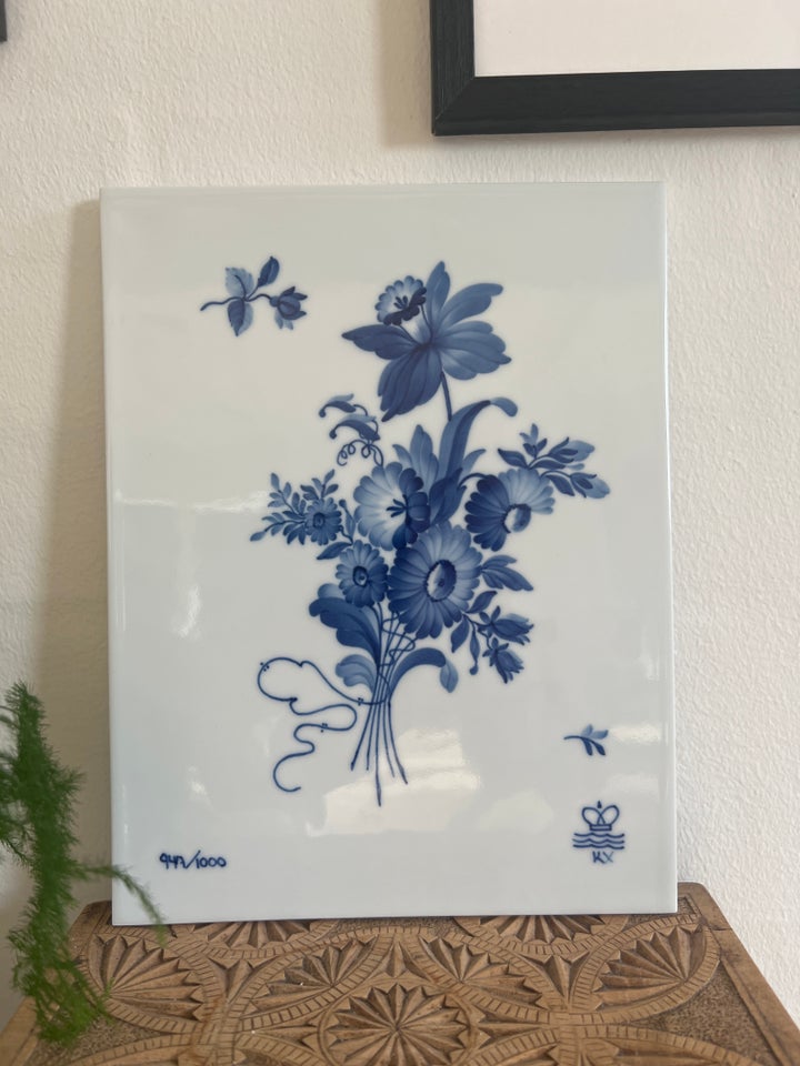 Porcelæn, Blå Blomst flise/fad,