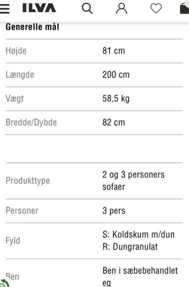 Sofa, 3 pers.