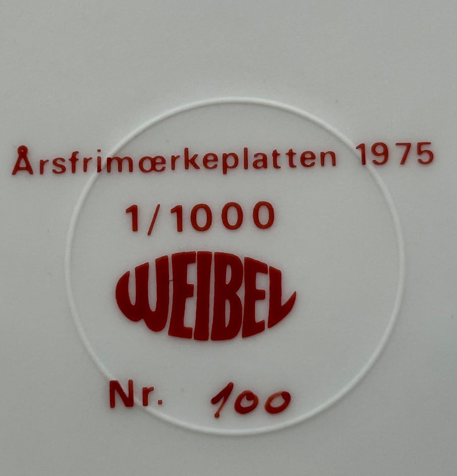 Årsfrimærke platten - 1975 - H C