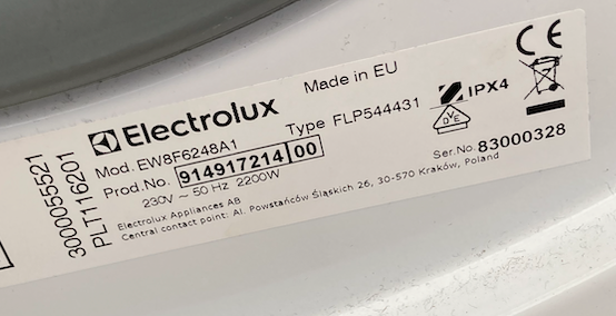 Electrolux vaskemaskine,