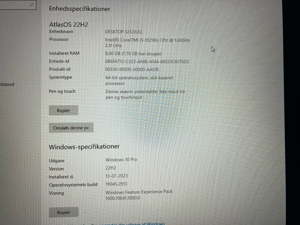 Lenovo L15 Gen1 42 GHz 0 GB ram