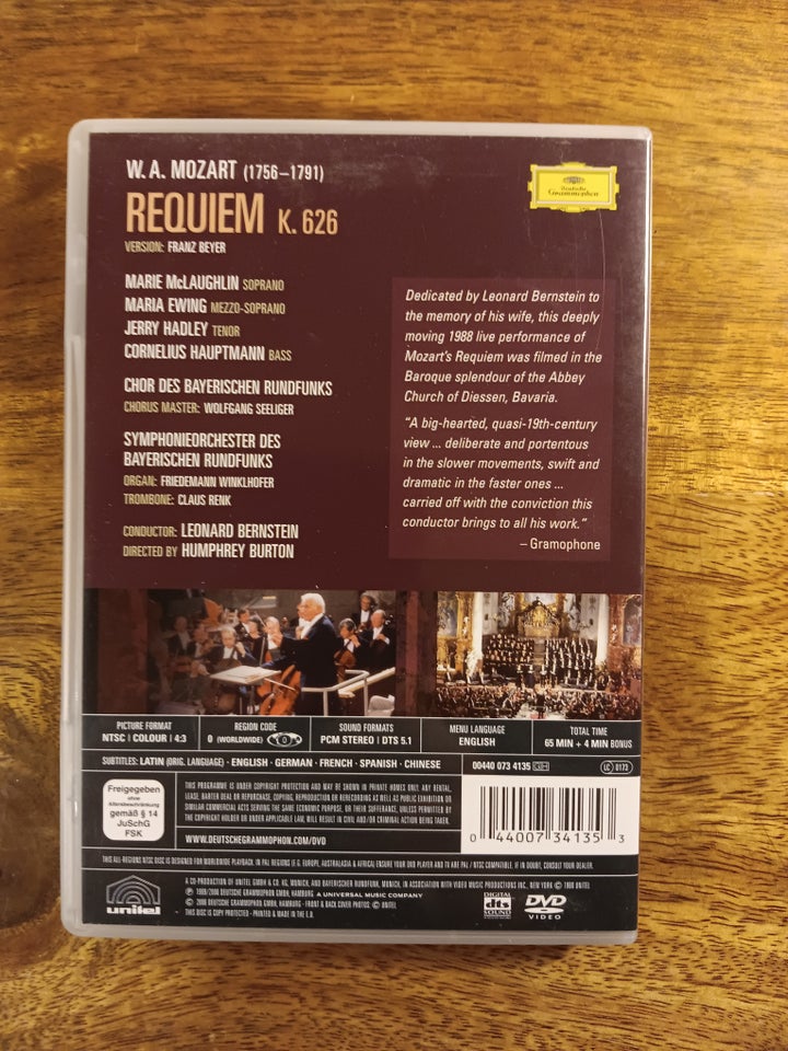 Mozart: Requiem, DVD, andet