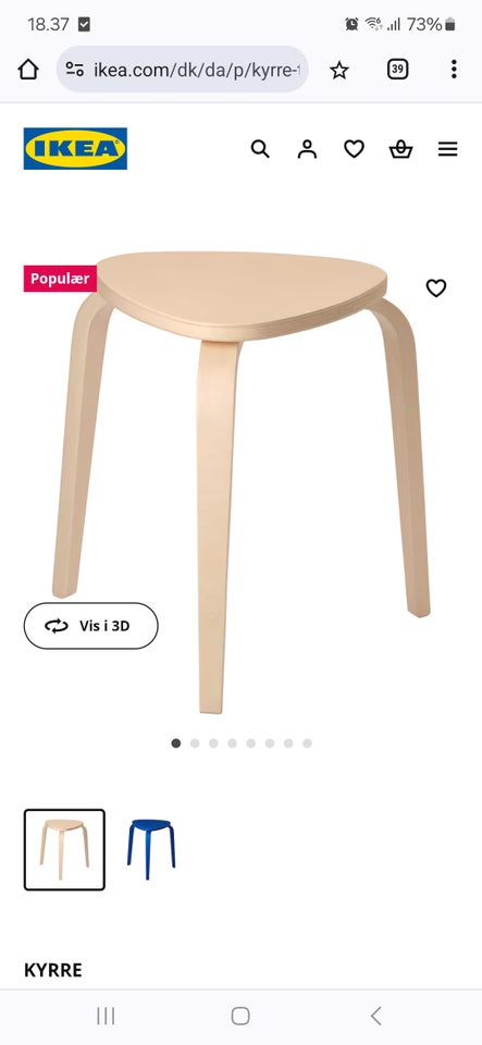 Køkkenstol Birk Ikea karry