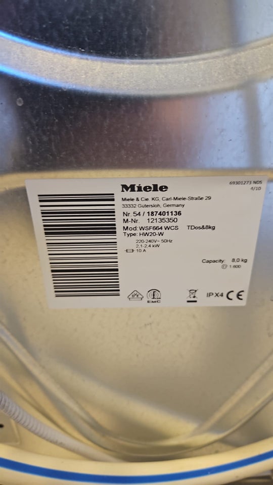 Miele vaskemaskine WSF664WCS