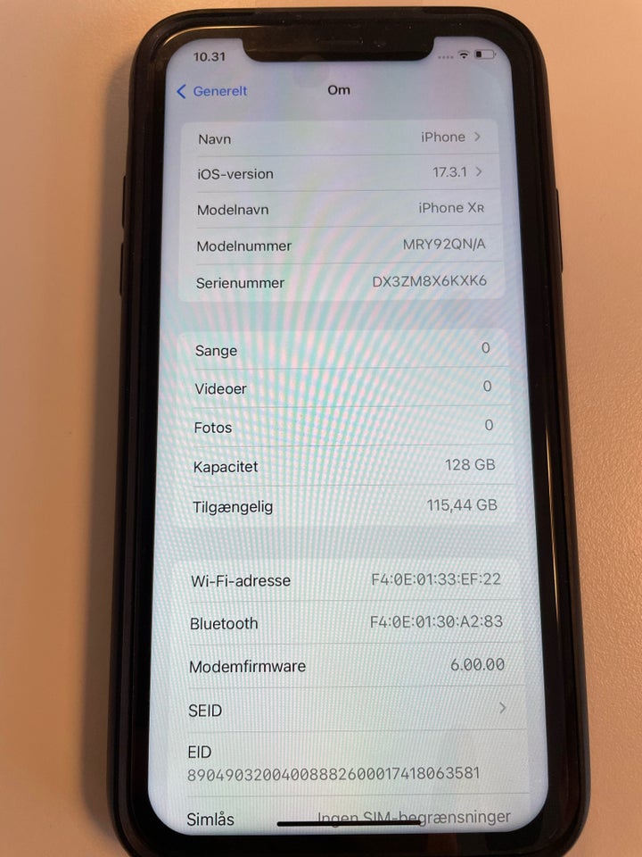 iPhone XR, 128 GB, sort